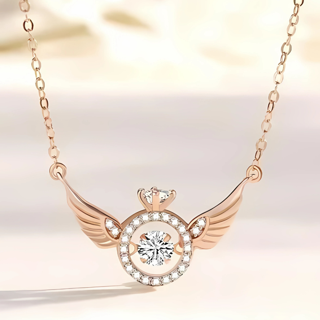 Rose Gold Angel Wings Pendant Chain