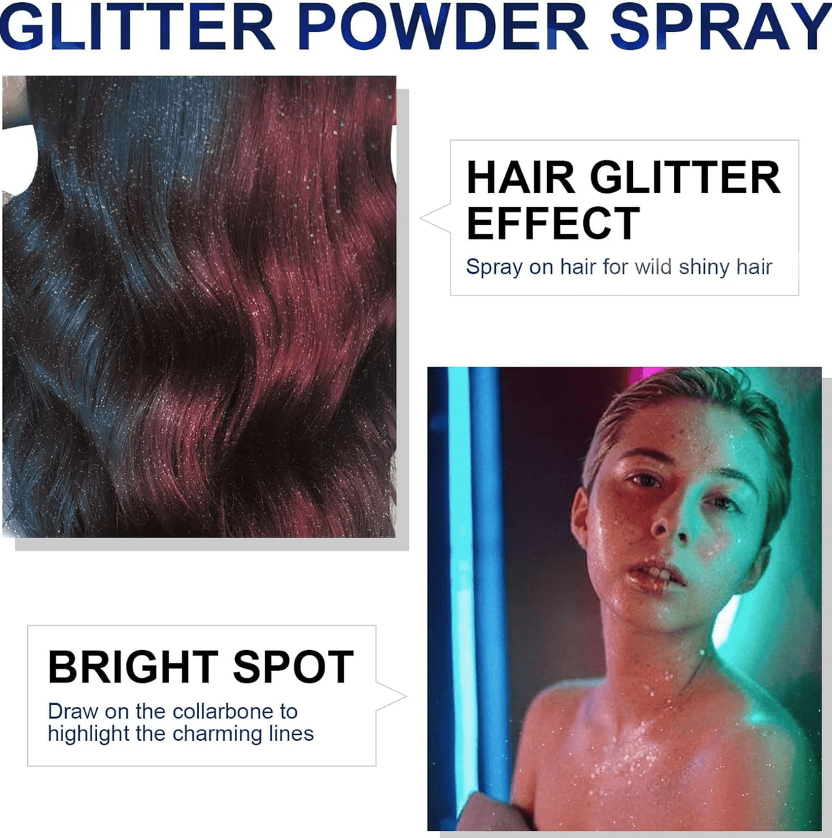 Hair and Body Glitter Color Spray (Pack Of 2)