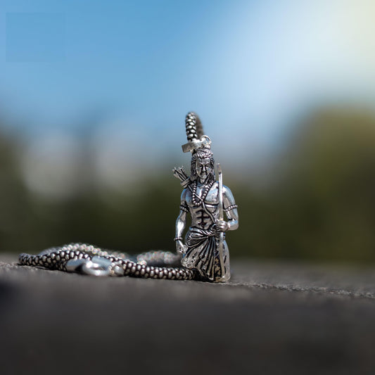 Lord Ram Premium Silver Pendant Chain