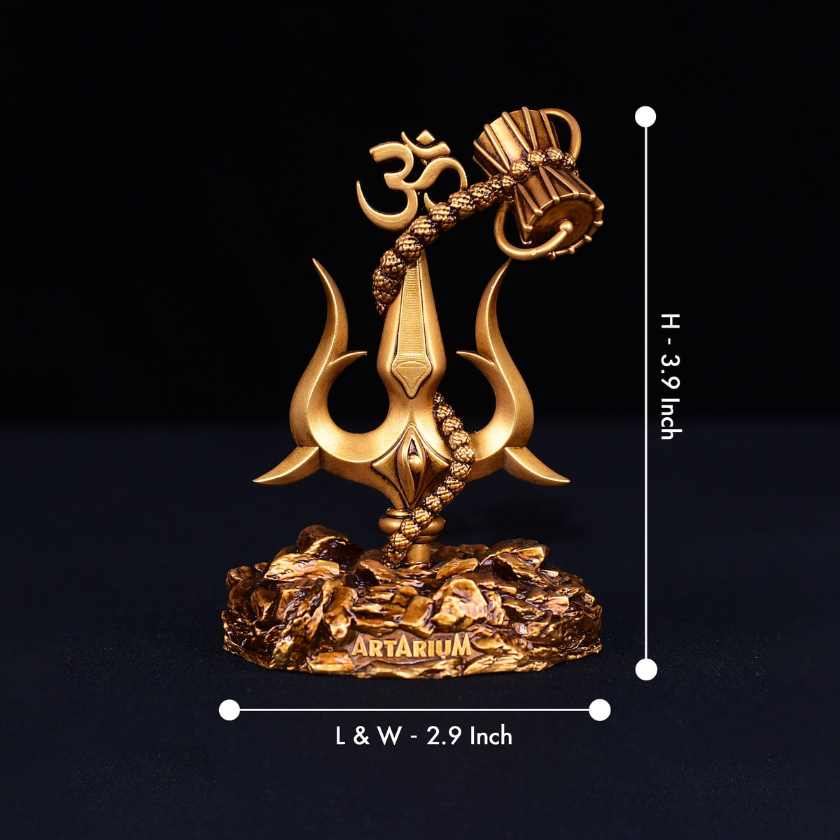 Damrita™️Lord Shiva Trishul With Damru Car Dashboard