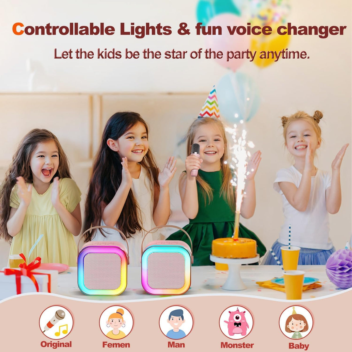 Mini Karaoke Speakers with Wireless Mic