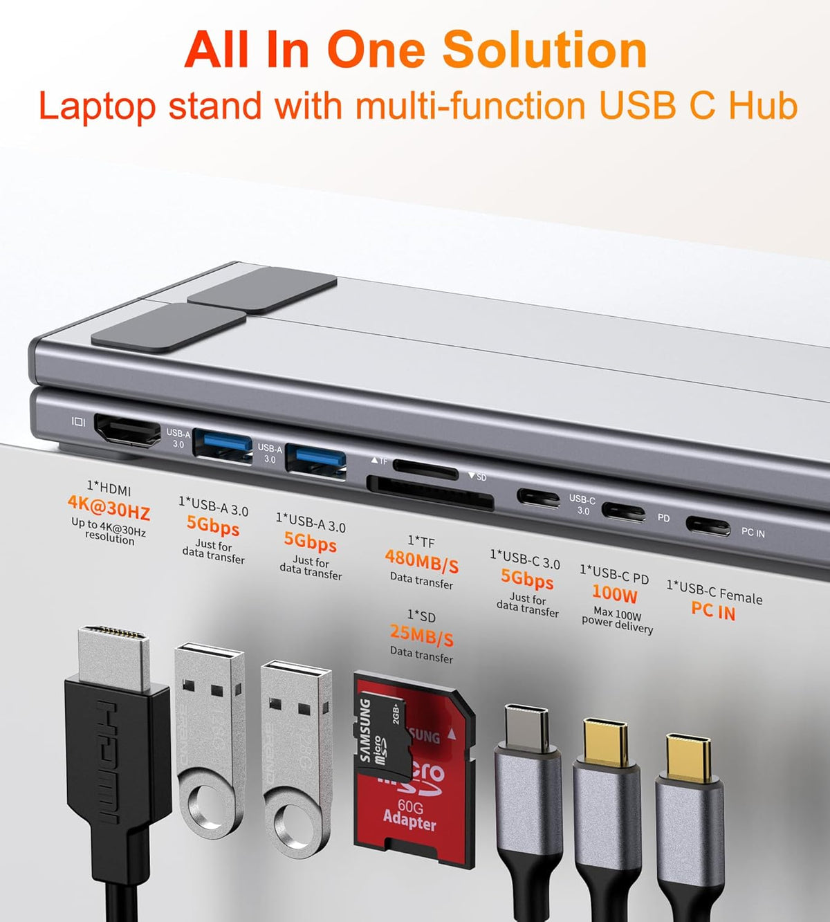 USB Laptop Docking Station Stand
